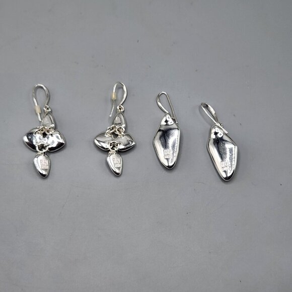 RLM Soho Earrings Lot of 2 Silver / Turquoise Drop Brutalist - Picture 7 of 10